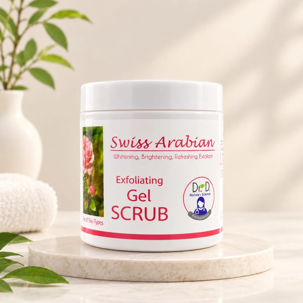 Swiss Arabian Exfoliating Gel Scrub – Rose Collagen Series 500g