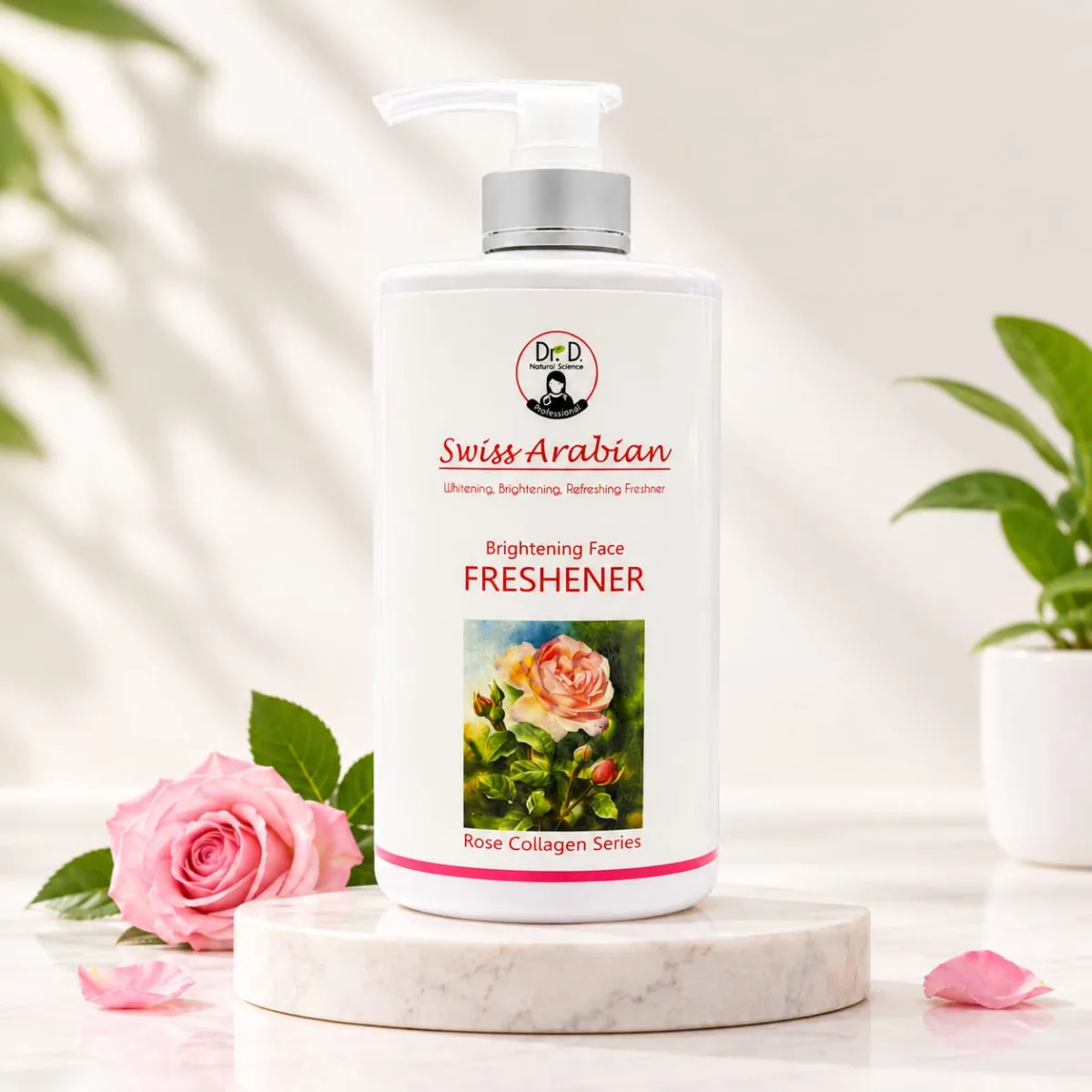 Swiss Arabian Brightening Face Freshener Rose Collagen Series 500ML