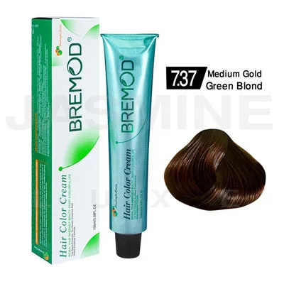 Bremod Hair Color Cream 7.37 Medium Gold Green Blond