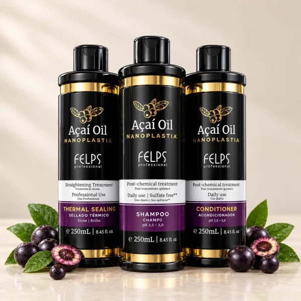 Açaí Oil Nanoplastia Hair Care Kit Thermal Sealing, Shampoo & Conditioner 250ML