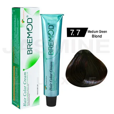 Bremod Hair Color Cream 7.7 Medium Green Blond 