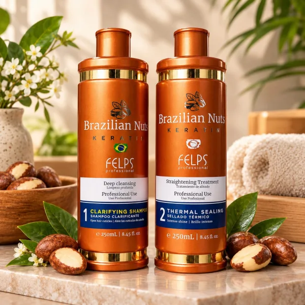 Brazilian Nuts Keratin Kit - Clarifying Shampoo Step 1 & Thermal Sealing Step 2 / 250ml & 1000ml